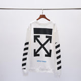 Off White Sweatshirt Autumn And Winter Ow Arrow Print Men'S And Women'S Pullover Sweater Round Neck Long Sleeve Loose Casual Wear Owt