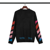 Off White Sweater Woolen Knit Arrow Men'S And Women'S Sweaters Plus Size Casual Sweatshirts Owt
