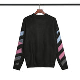 Off White Sweater Autumn And Winter Ow Gradient Arrow Wool Sweater Men'S And Women'S Loose Sweater Owt