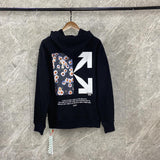Off White Hoodie With Arrow Print Printed Hooded Male And Female Large Size Casual Sweatshirt Owt