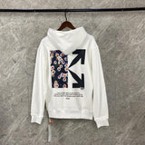 Off White Hoodie With Arrow Print Printed Hooded Male And Female Large Size Casual Sweatshirt Owt