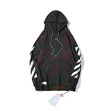 Off White Hoodie With Arrow Print Arrow Print Men And Women Sleeve Cap Casual And Comfortable Owt