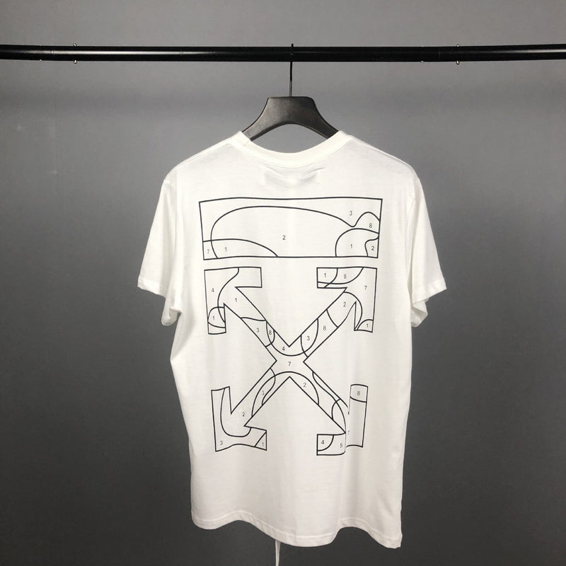 Off White T Shirt Ow Summer Men'S And Women'S Line Printed Short Sleeve Tshirt Owt
