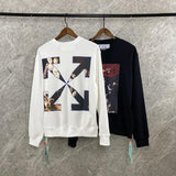 Off White Sweatshirt Ow Arrow Men'S And Women'S Pullover Sweater Owt
