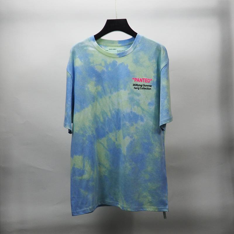 Off White T Shirt Summer Cartoon Anime Print Arrow Round Neck Tshirt Color Matching Casual Short Sleeve Men Owt