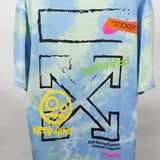 Off White T Shirt Summer Cartoon Anime Print Arrow Round Neck Tshirt Color Matching Casual Short Sleeve Men Owt