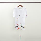 Off White T Shirt Arrow Short Sleeve Tshirt Casual Plus Size Men'S Clothing Owt