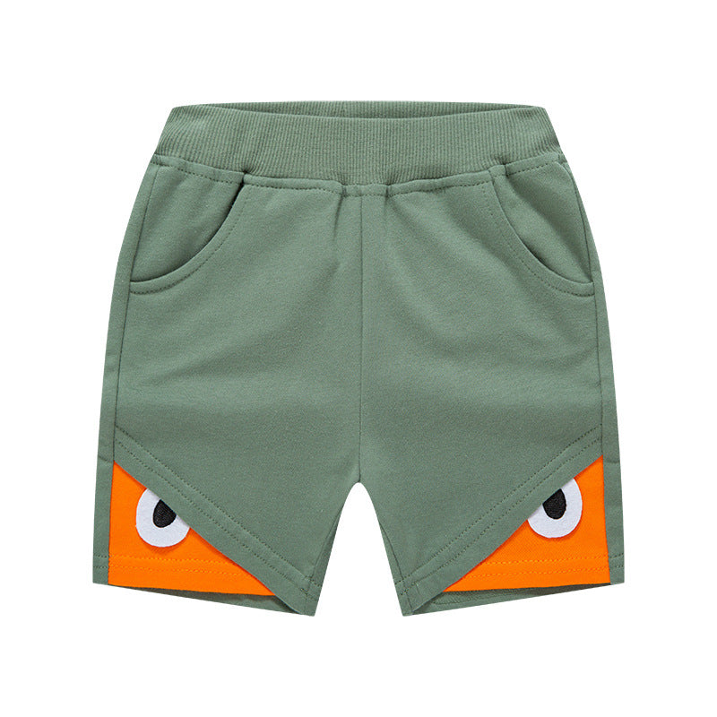 Boy Shorts Boys' Shorts Summer Pure Cotton Children's Casual Cropped Pants Western Style Color Matching
