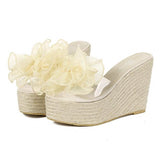 Platform Heels for Women Summer Bohemian Big Bow High Heel Open Toe Sandals