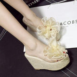 Platform Heels for Women Summer Bohemian Big Bow High Heel Open Toe Sandals