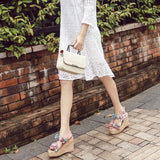 Platform Heels for Women Summer Bohemian High Heel Open Toe Sandals