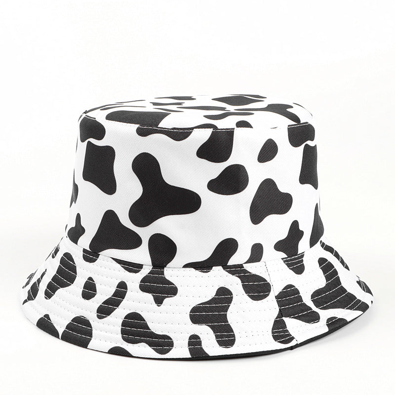 Bucket Hat Fishing Cap Cotton Print Fisherman Hat Casual Milk Sunscreen Sun-Proof Basin Hat