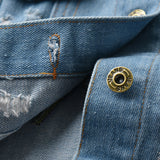 Children Jean Jackets Spring and Autumn Jacket Embroidered Single-Breasted Long Sleeve Top Coat