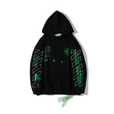 Off White Hoodie With Arrow Print Autumn Winter Sweater Pullover Hoodie Plus Size Casual Able Owt