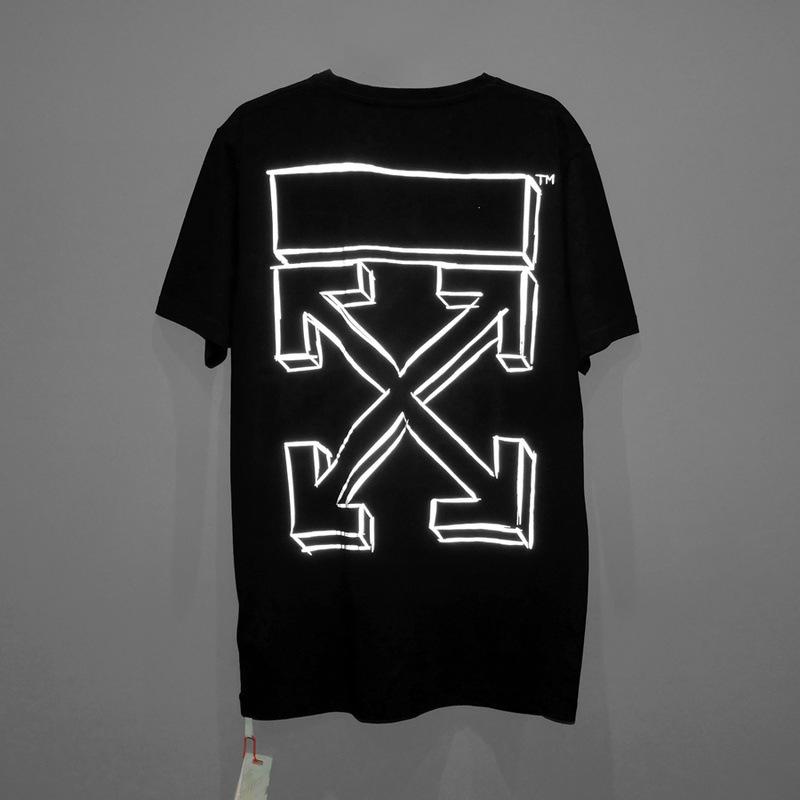 Off White T Shirt Reflective 3d Printed Arrow Male And Female Large Size Short Sleeve Tshirt Owt