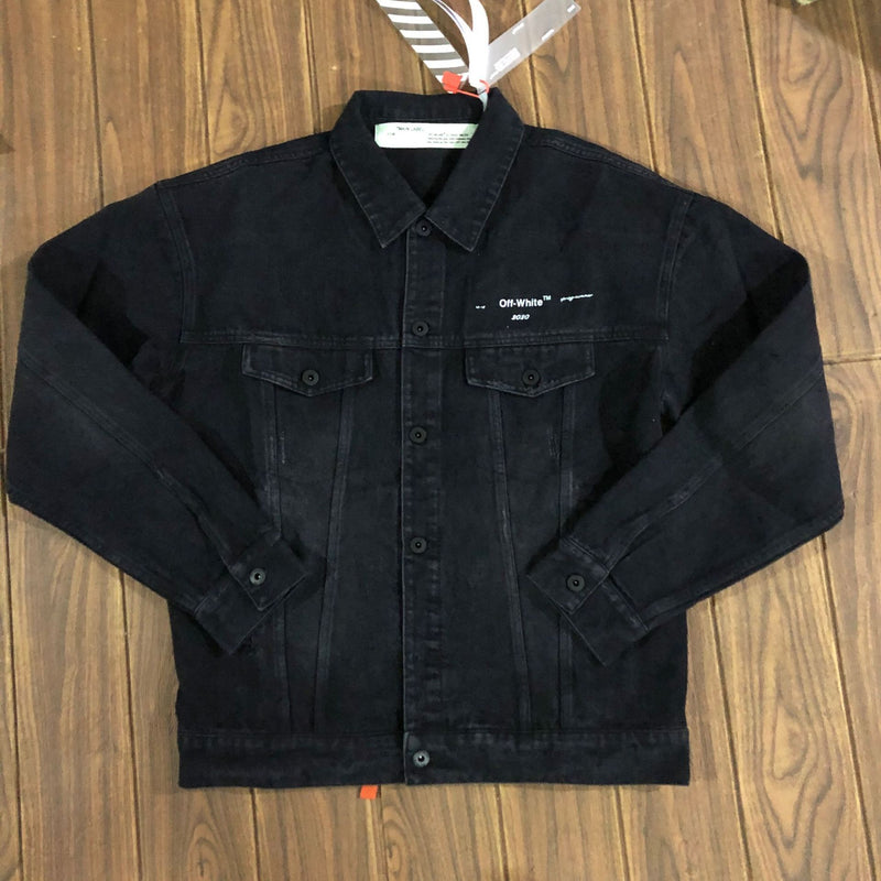 Off White Jacket Spring And Autumn Denim Printed Men'S Coat Jacket Plus Size Casual Owt