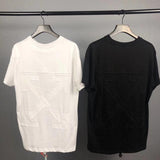 Off White T Shirt Black Arrow Short Sleeve Round Neck Pullover Loose Tshirt Men'S Top Owt