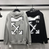 Off White Hoodie With Arrow Print Autumn And Winter Ow Printed Men'S And Women'S Pullover Hoodie Sweater Owt