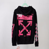 Off White Hoodie With Arrow Print Spring And Autumn Men'S And Women'S Digital Printing Arrow Cardigan Zipper Coat Owt