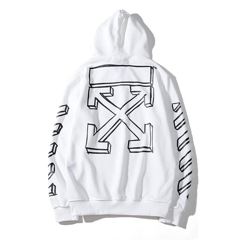 Off White Hoodie With Arrow Print Printed Ow Coat Hooded Sweater Owt