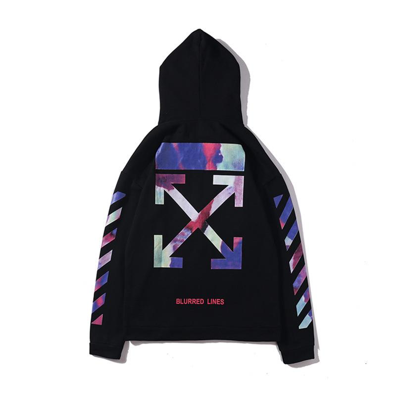 Off White Hoodie With Arrow Print Autumn Sweater Men'S Women'S Hoodie Pullover Owt