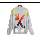 Off White Sweater Men'S And Women'S Autumn And Winter Warm Large Size Casual Coat Top Knitted Sweater Owt