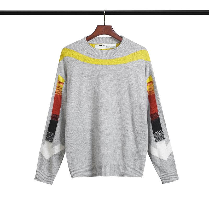 Off White Sweater Men'S And Women'S Autumn And Winter Warm Large Size Casual Coat Top Knitted Sweater Owt