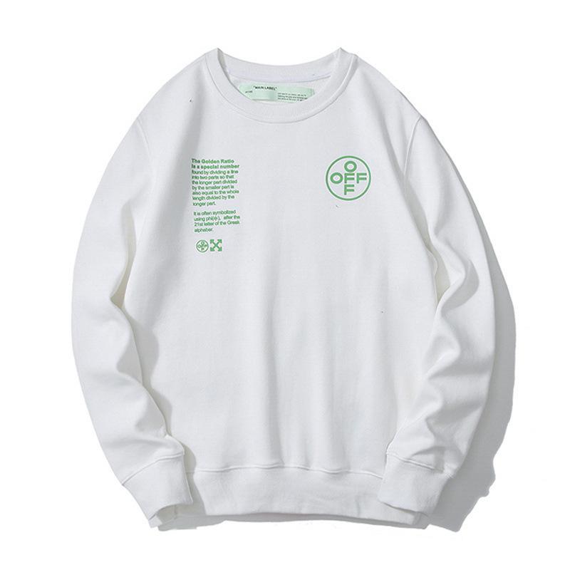 Off White Sweatshirt Letter Print Pullover Round Neck Sweater Owt