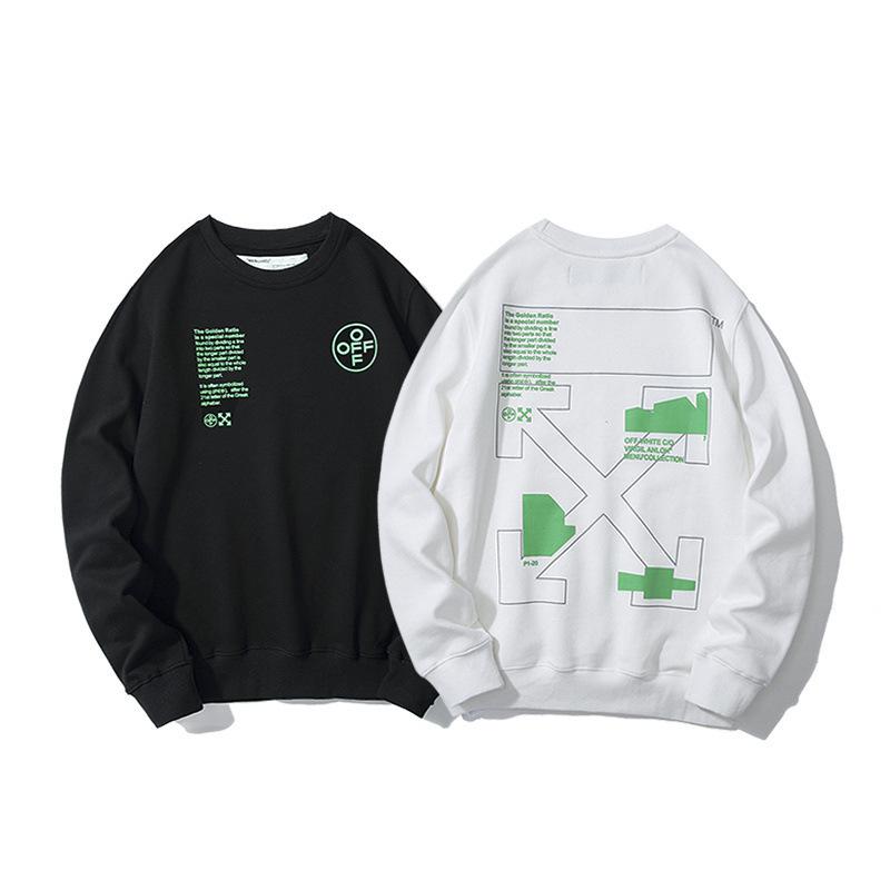 Off White Sweatshirt Letter Print Pullover Round Neck Sweater Owt