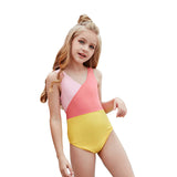 Children Swimsuit Children's Color Matching One-Piece Bikini Swimsuit