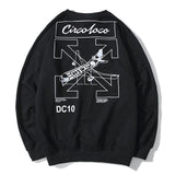 Off White Autumn Printed Men And Women Crew Neck Pullover Sweatshirt Owt