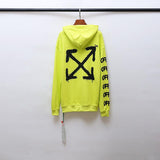 Off White Hoodie With Arrow Print Ow Hooded Sweater Wool Thickened Sweater Casual Men'S Clothing Owt