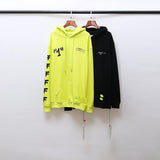 Off White Hoodie With Arrow Print Ow Hooded Sweater Wool Thickened Sweater Casual Men'S Clothing Owt