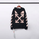 Off White Hoodie With Arrow Print Arrow Printed Hoodie Street Hoodie Owt
