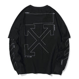 Off White T Shirt Arrow Tshirt Long Sleeve Casual Plus Size Men'S Clothing Owt