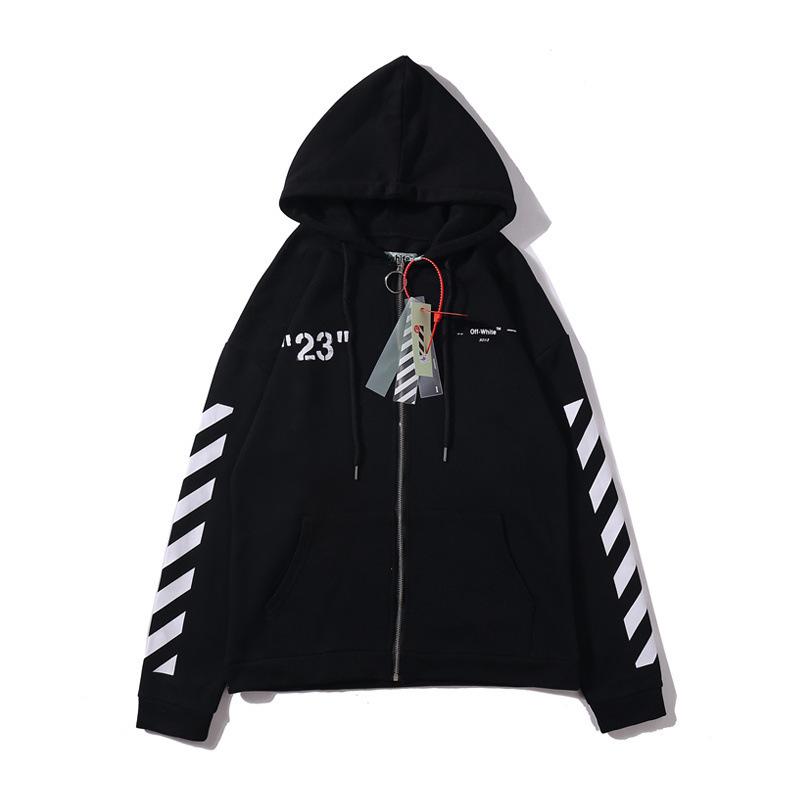 Off White Hoodie With Arrow Print Plus Size Casual Retro Men'S Pullover Hoody Hoodie Owt