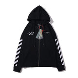 Off White Hoodie With Arrow Print Plus Size Casual Retro Men'S Pullover Hoody Hoodie Owt