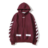 Off White Hoodie With Arrow Print Autumn And Winter Fleece Hoodie Men'S And Women'S Printed Casual Owt
