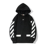 Off White Hoodie With Arrow Print Autumn And Winter Fleece Hoodie Men'S And Women'S Printed Casual Owt