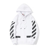 Off White Hoodie With Arrow Print Autumn And Winter Fleece Hoodie Men'S And Women'S Printed Casual Owt