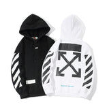 Off White Hoodie With Arrow Print Autumn And Winter Fleece Hoodie Men'S And Women'S Printed Casual Owt
