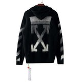 Off White Hoodie With Arrow Print Men'S And Women'S Sweaters Head Sweater Hooded Zipper Sweater Coat Owt
