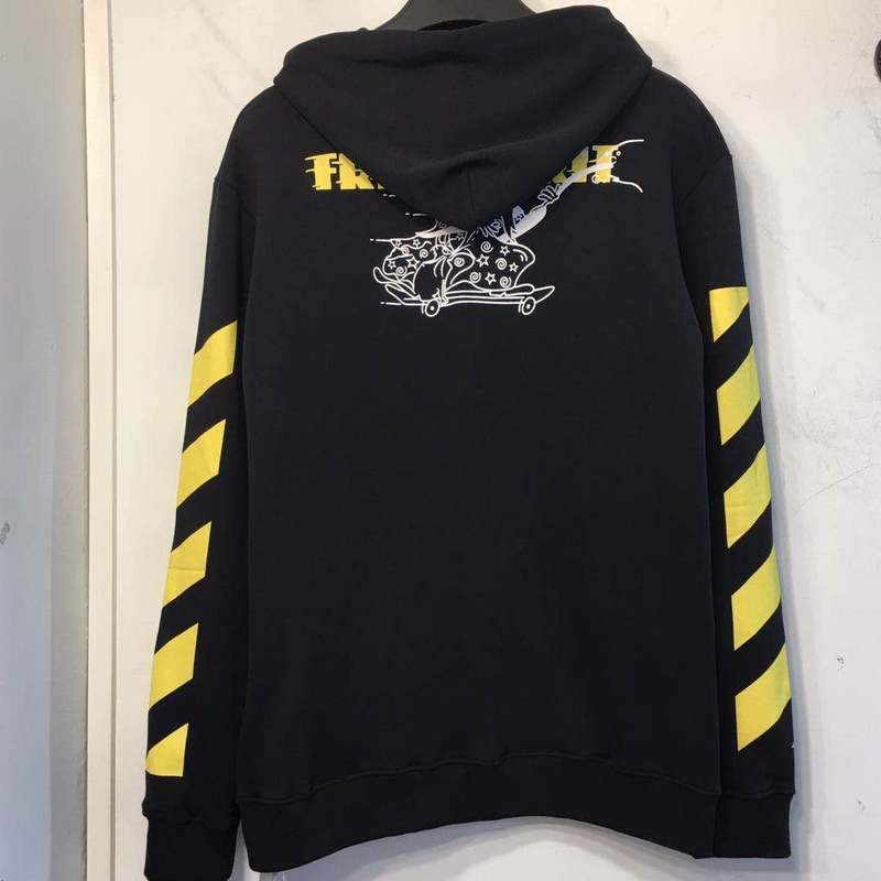 Off White Hoodie With Arrow Print Autumn And Winter Male And Female Stripes Arrow Print Pullover Hoodie Sweater Owt