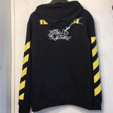 Off White Hoodie With Arrow Print Autumn And Winter Male And Female Stripes Arrow Print Pullover Hoodie Sweater Owt