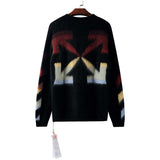 Off White Sweater Men'S And Women'S Autumn And Winter Bottoming Sweater Ow Arrow Print Sweater Owt