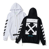 Off White Hoodie With Arrow Print Printed Cardigan Zipper Hooded Coat Plus Size Casual Men'S Clothing Owt