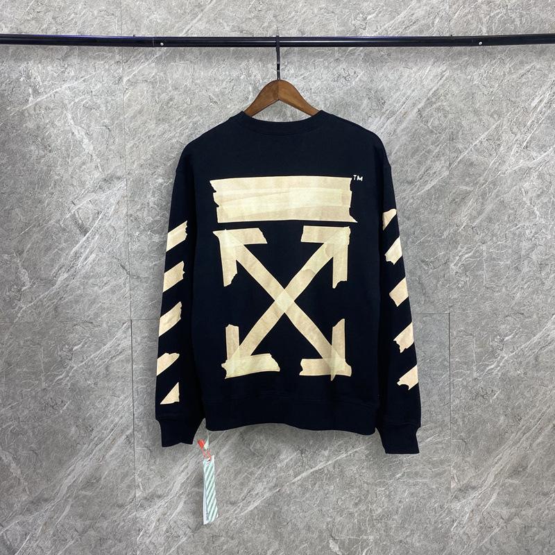 Off White Printed Crew Neck Pullover Sweatshirt Men Owt