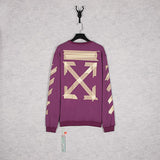 Off White Printed Crew Neck Pullover Sweatshirt Men Owt