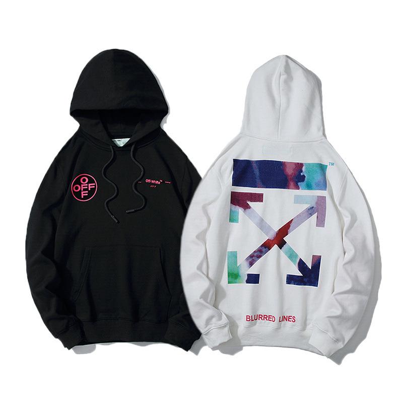 Off White Hoodie With Arrow Print Ow Hooded Sweater Youth Hoodie Men'S Casual Owt