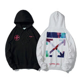 Off White Hoodie With Arrow Print Ow Hooded Sweater Youth Hoodie Men'S Casual Owt